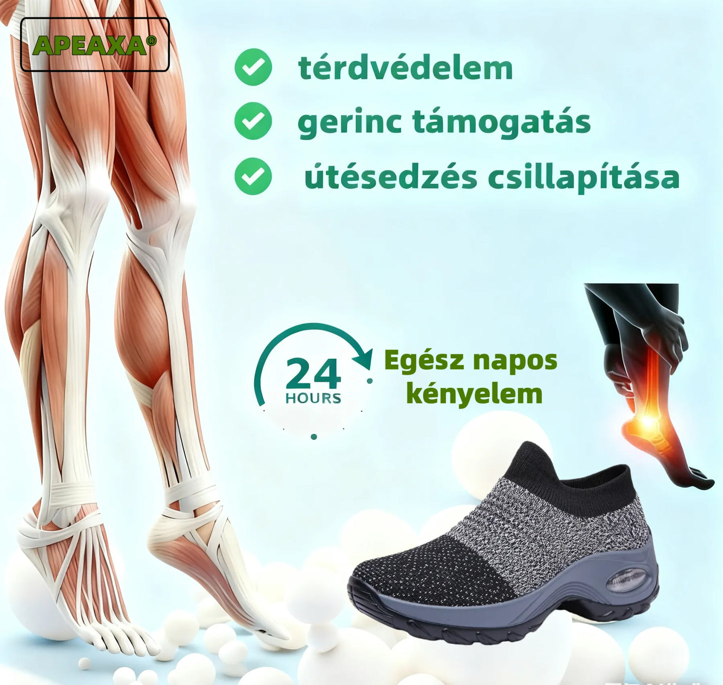 【🔥60% kedvezmény ma - Ne maradj le】🔥Szuperkényelmes, ergonomikus ortopéd cipő légpárnával✅ Lábboltozat-támasz a lábfájdalom enyhítésére