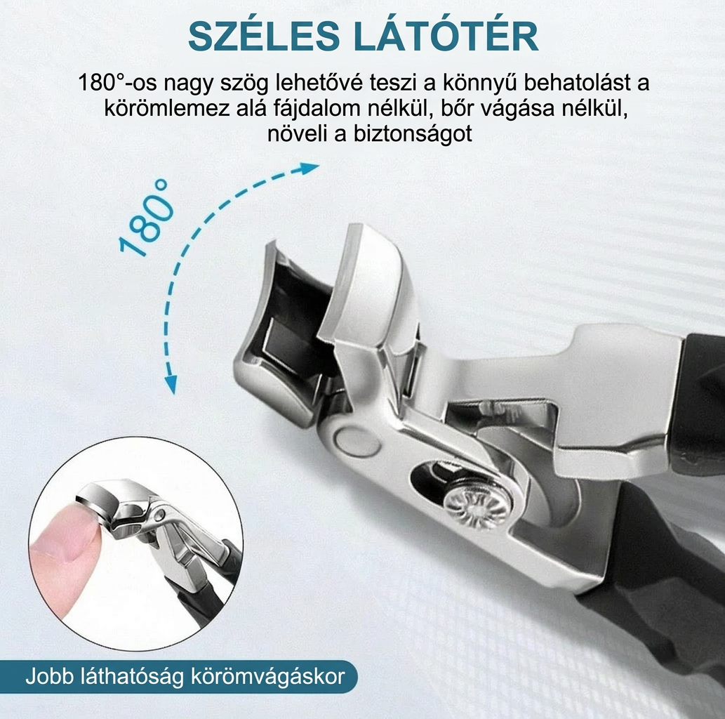 VeraNooks OrthoClip™ – professzionális körömvágó olló, ideális idősek, cukorbetegek, hátfájással vagy ízületi gyulladással küzdők számára.
