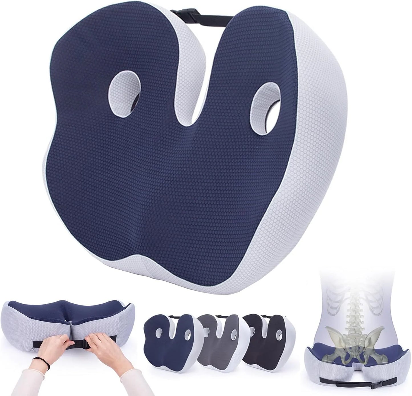 VeraNooks ErgoSeat Memory Foam Seat Cushion – ergonomikus párna a mindennapi kényelmes üléshez