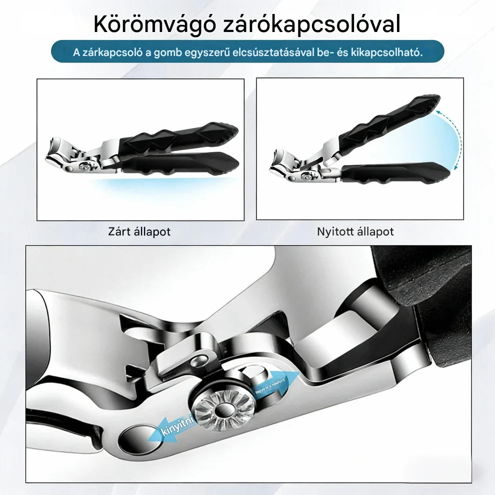 VeraNooks OrthoClip™ – professzionális körömvágó olló, ideális idősek, cukorbetegek, hátfájással vagy ízületi gyulladással küzdők számára.
