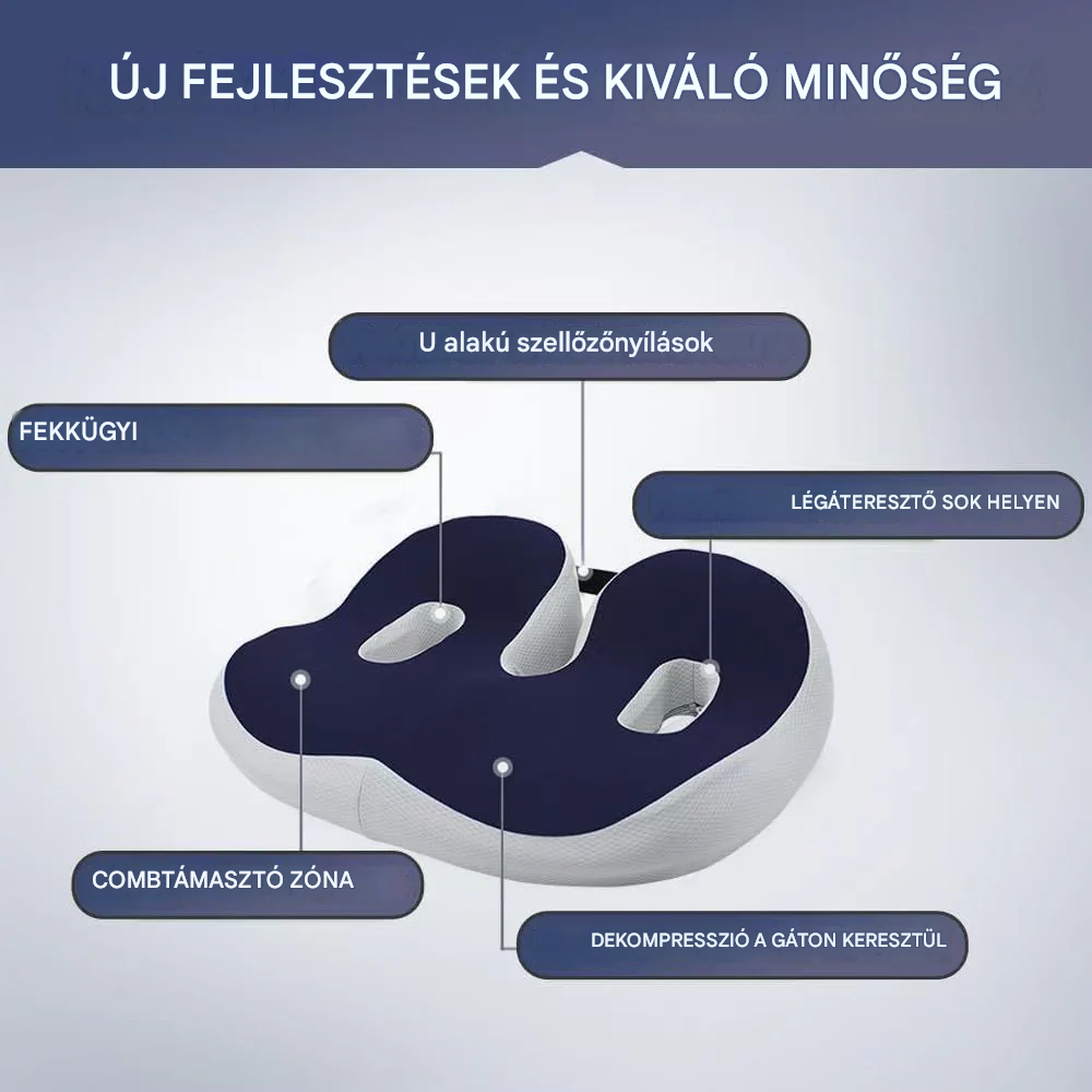 VeraNooks ErgoSeat Memory Foam Seat Cushion – ergonomikus párna a mindennapi kényelmes üléshez