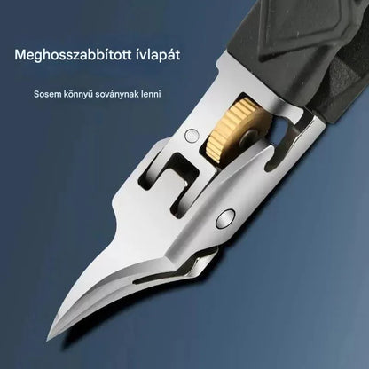 Ez a podológus által tervezett körömcsípő biztonságosan és könnyedén kezeli a benőtt, megvastagodott, valamint gombás fertőzéssel érintett körmöket.