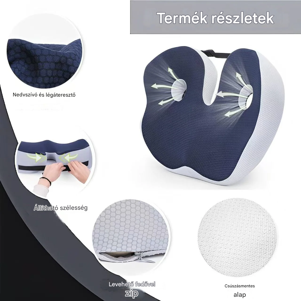 VeraNooks ErgoSeat Memory Foam Seat Cushion – ergonomikus párna a mindennapi kényelmes üléshez