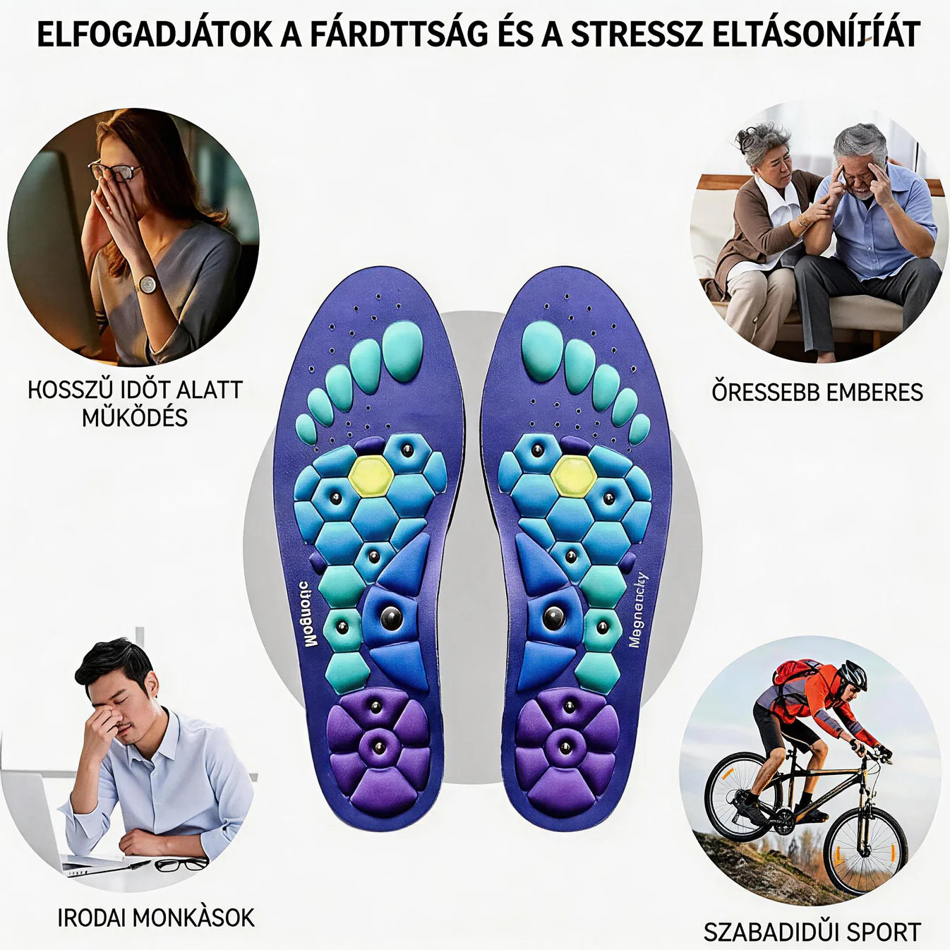 VeraNooks mágneses terápiás talpbetét – lábápolás, lábtehermentesítés, a szervezet méregtelenítésének és zsírégetésének elősegítése 🌿